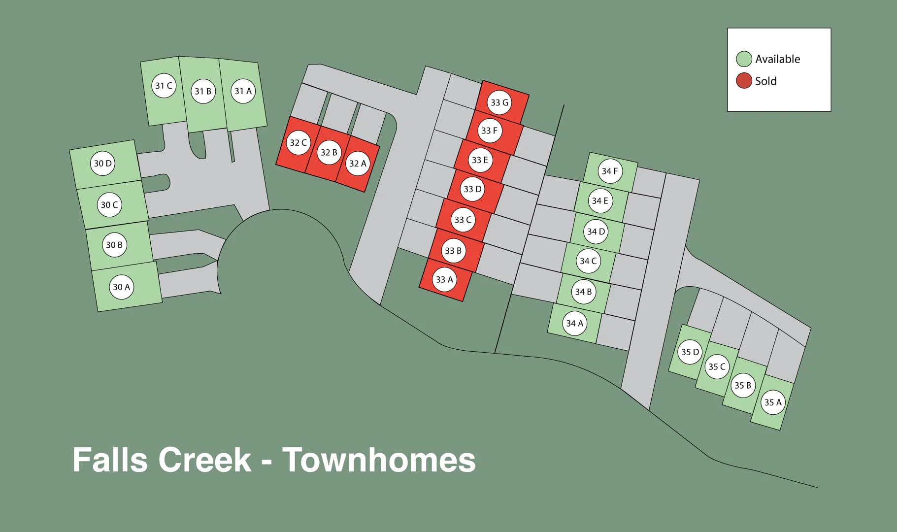 Falls Creek TownHomes community map